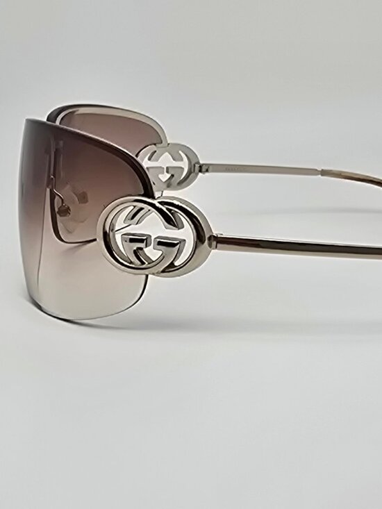 *SOLD* Gucci GG2782/S Gold Frame Brown Gradient Lens Semi-Rimless Sunglasses - Picture 6 of 15